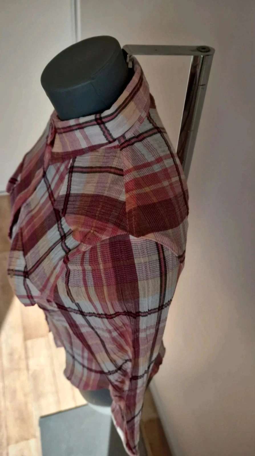 Chemise Mango à carreaux rouge/beige T36 – neuve avec étiquette (modèle rare) – photo 10